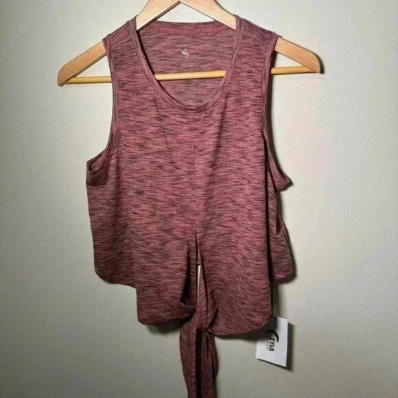 NWT ZYIA HEATHERED CHERRY TANK TOP S - Picture 2 of 4
